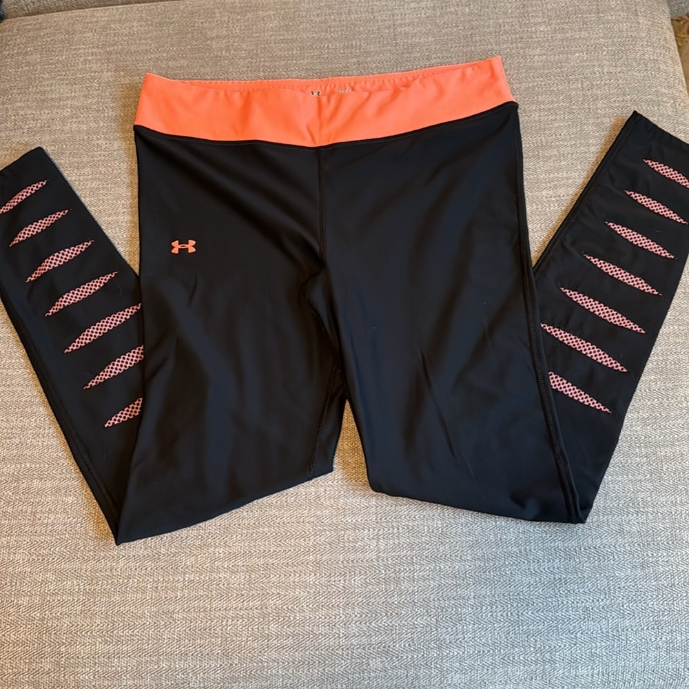 Under Armour Black and Orange Leggings